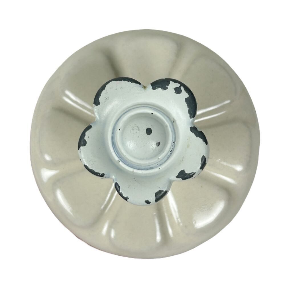 Anthropologie White Floral Knob Drawer Pull